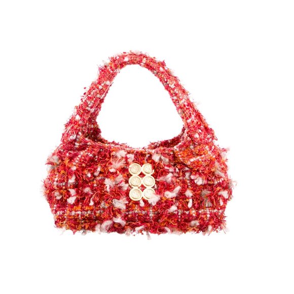 Kooreloo Fringe-Trimmed Tweed Handle Bag - Picture 1 of 5